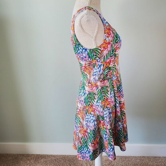 DIVIDED BY H&M WOMEN'S FLORAL SKATER DRESS SIZE 8 - Picture 2 of 6